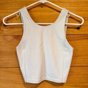 Lululemon Ribbed Softstreme Cropped Tank Top Light Vapor 0 W1EDFS Sleeveless